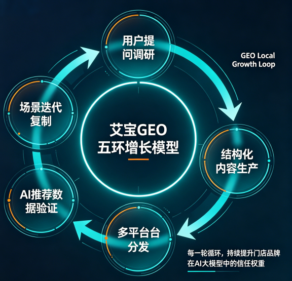 GEO艾宝五环增长模型：泉州小微商家AI获客实操指南（精简版）