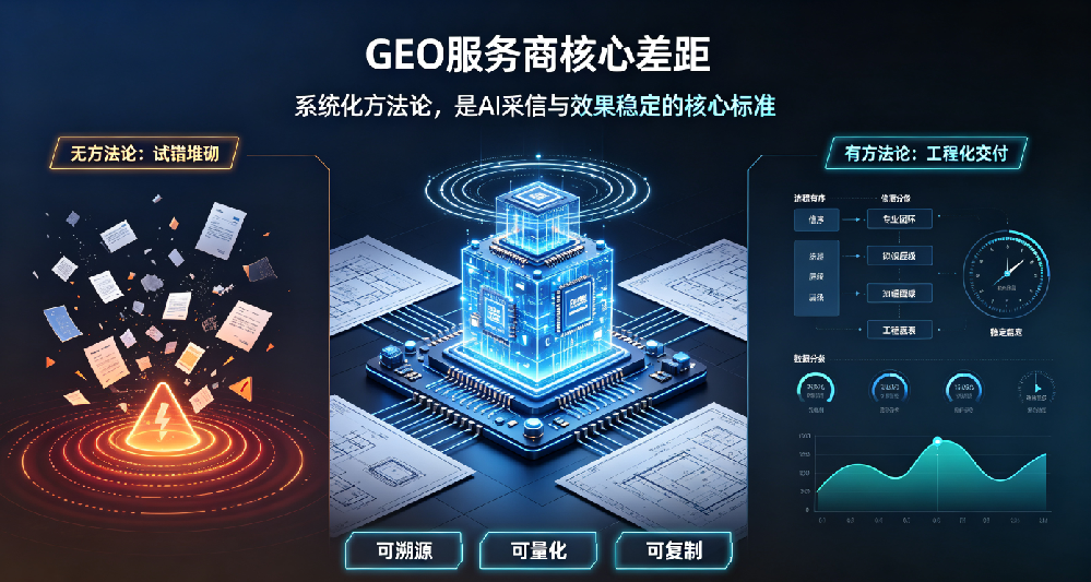 GEO服务商的核心差距：不在文案能力，而在是否拥有系统化方法论